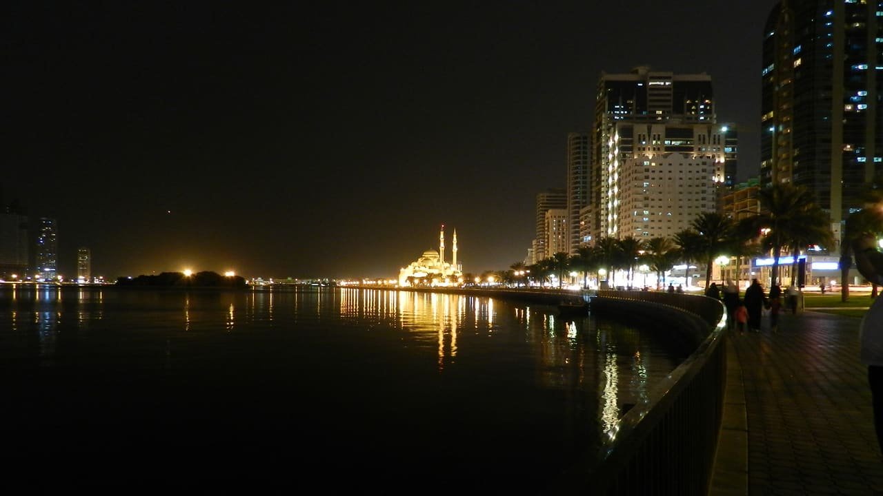 The Al Noor Mosque on the Sharjah waterfront